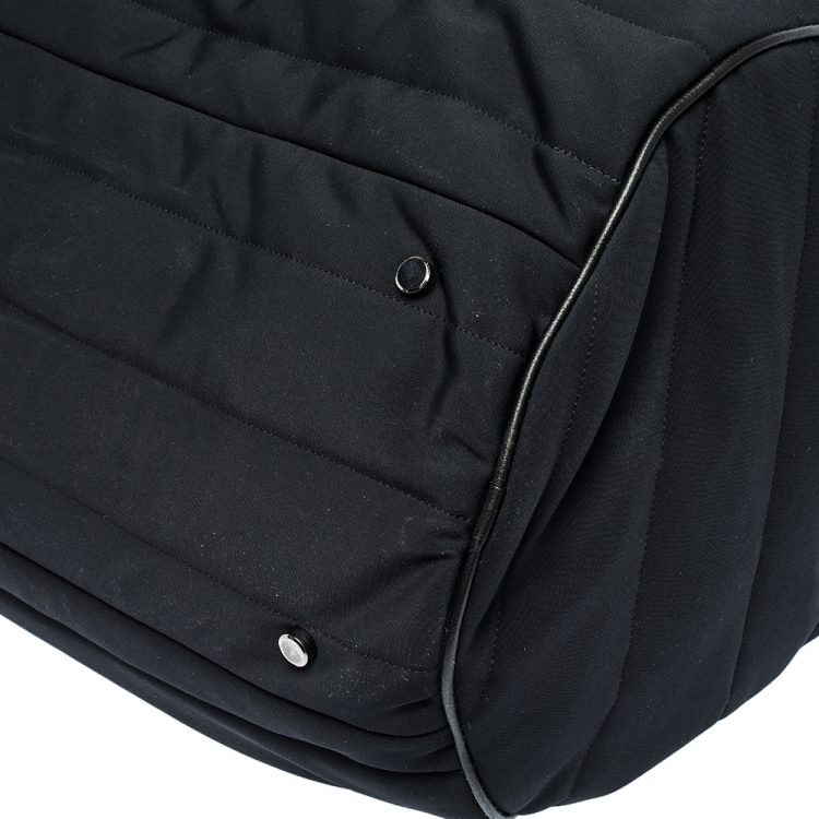 Pre Owned Moncler Black Neoprene and Leather Duffel Bag