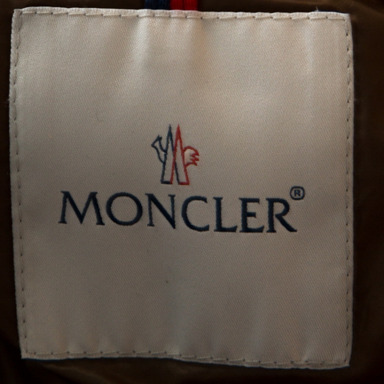 Pre Owned Moncler Brown Quilted Down Zip Front Puffer Jacket M