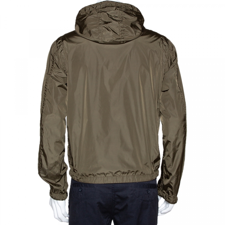 Pre Owned Moncler Olive Green Nylon Reversible Gobert Jacket M
