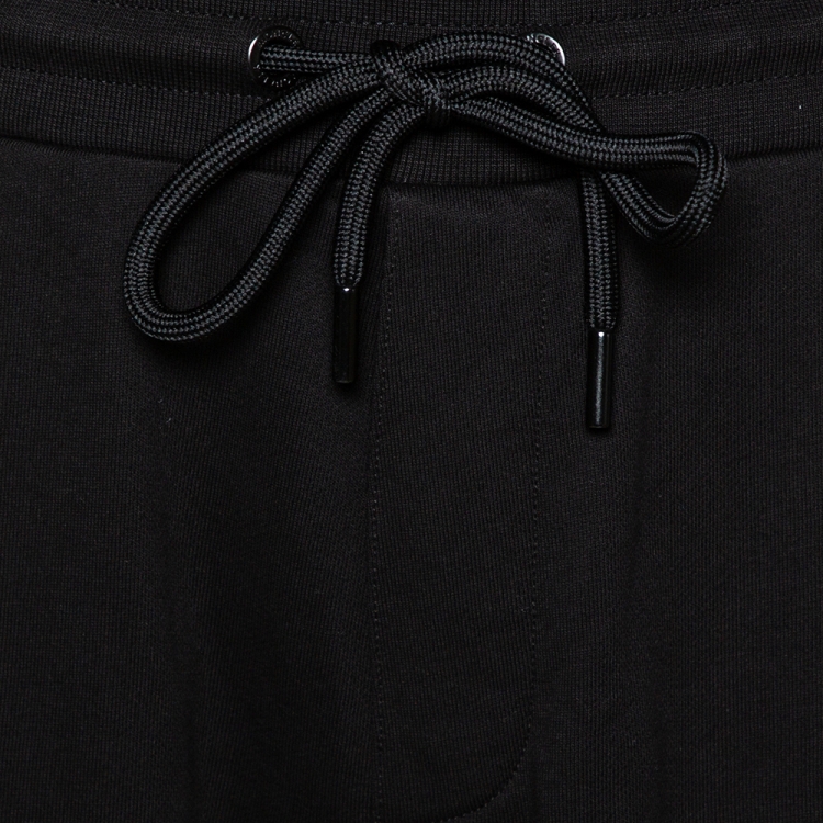 Pre Owned Moncler Black Cotton Knit Zipper Detail Shorts S