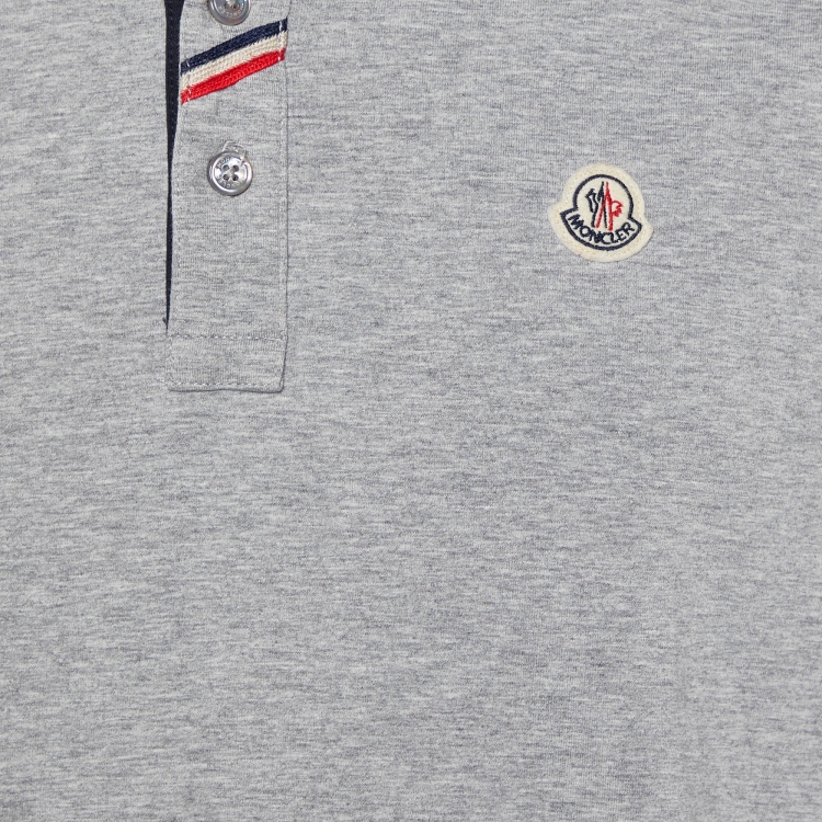 Pre Owned Moncler Grey Cotton Knit Long Sleeve T-Shirt XXL