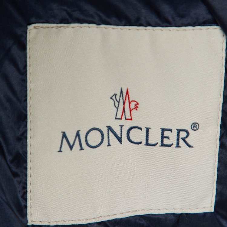 مملوكة مسبقًا Moncler Navy Blue Cotton Quilted Puffer Vest M