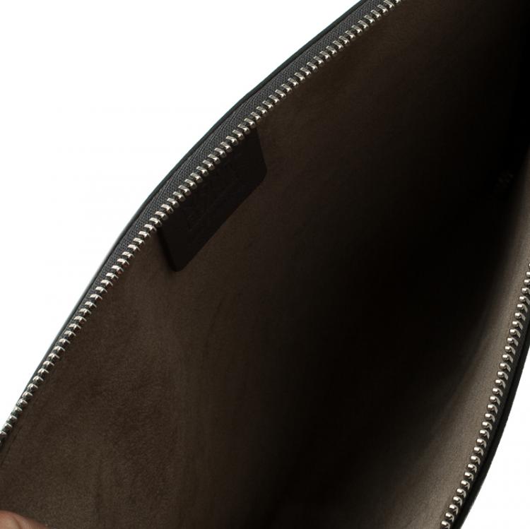 مملوكة مسبقًا Montblanc Grey Leather Meisterstuck Zip Tablet Pouch