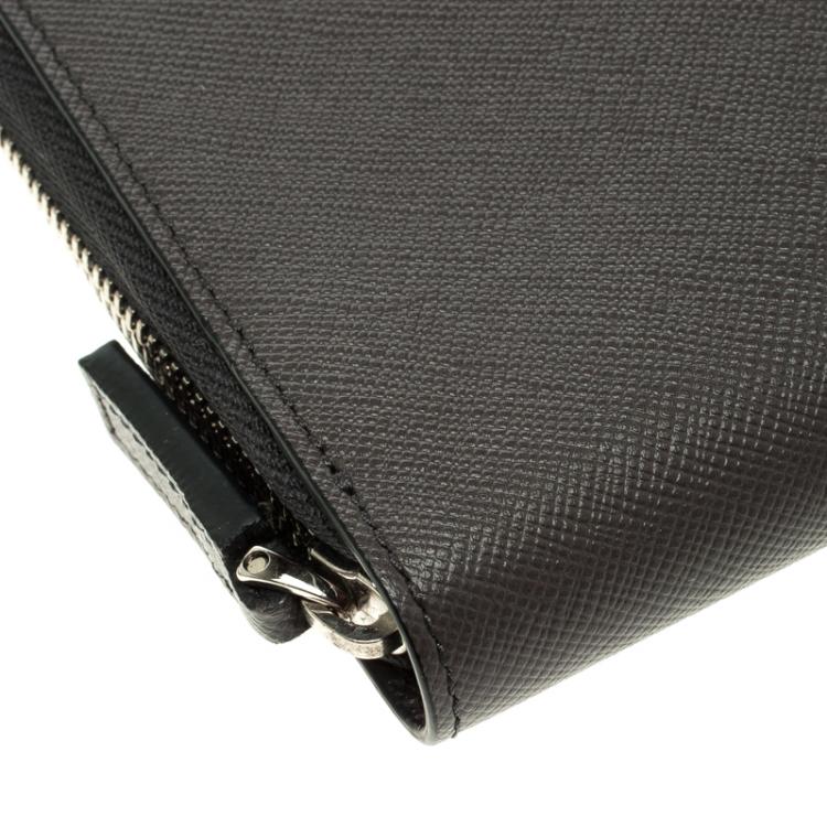 مملوكة مسبقًا Montblanc Grey Leather Meisterstuck Zip Tablet Pouch