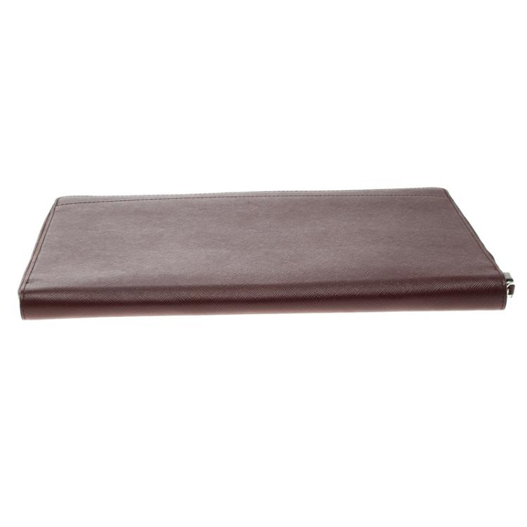 Pre Owned Montblanc Burgundy Leather Meisterstuck Zip Tablet Pouch