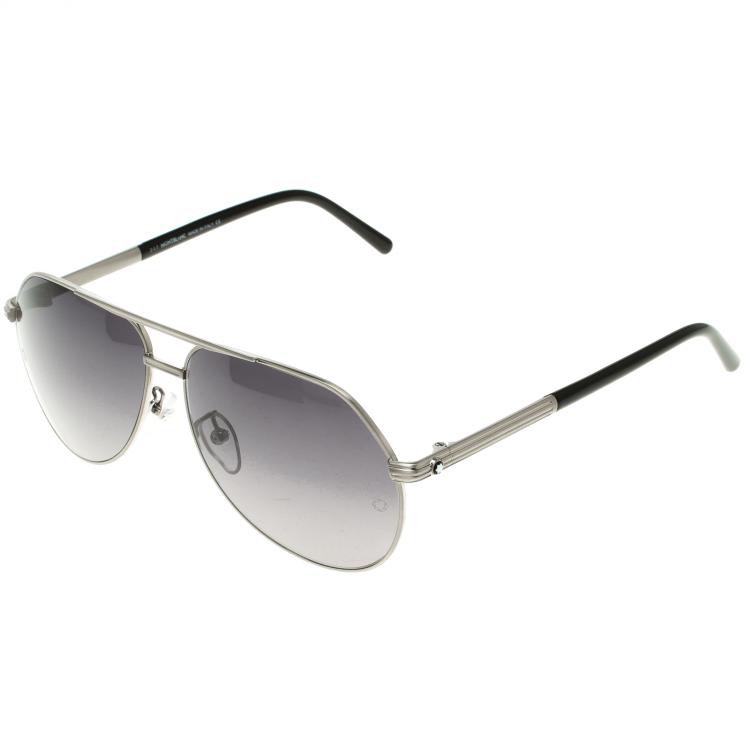 مملوكة مسبقًا Montblanc Black/Silver MB504T Aviator Sunglasses