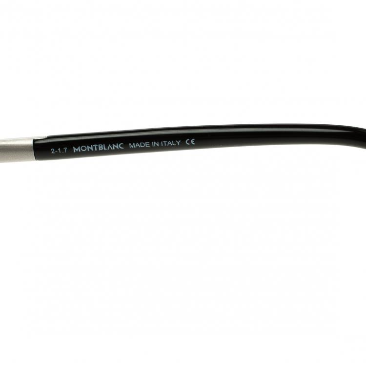 مملوكة مسبقًا Montblanc Black/Silver MB504T Aviator Sunglasses