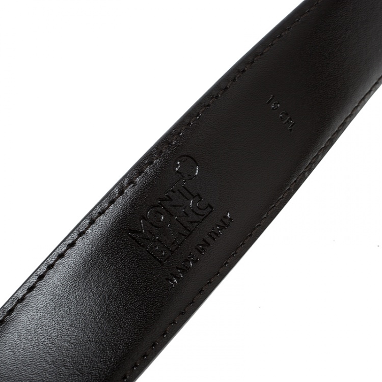 Pre Owned Montblanc Dark Brown Leather Classic Line Belt 120cm