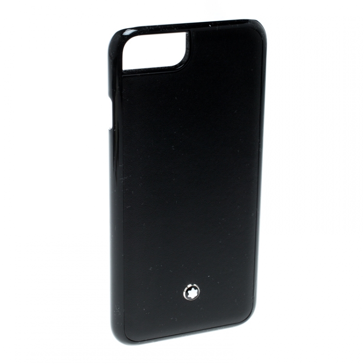 Pre Owned Montblanc Black Leather Hardphone Iphone 8 Case