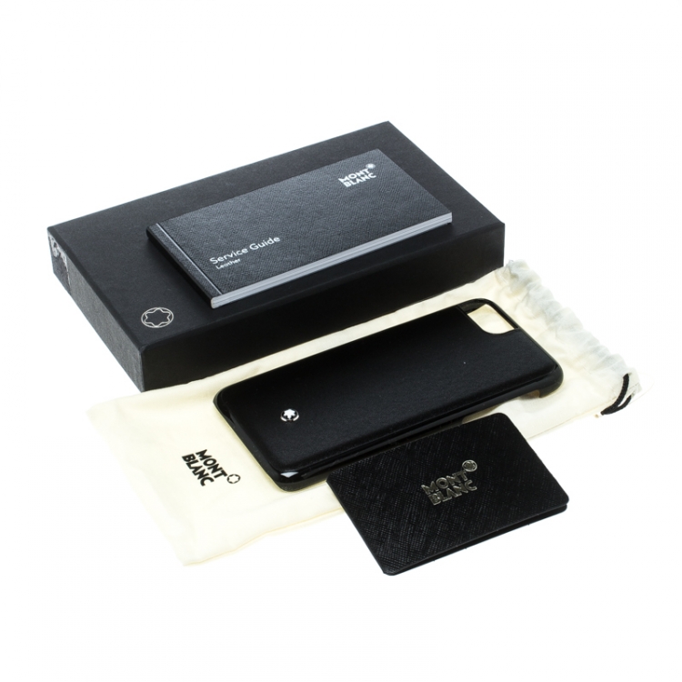 Pre Owned Montblanc Black Leather Hardphone Iphone 8 Case