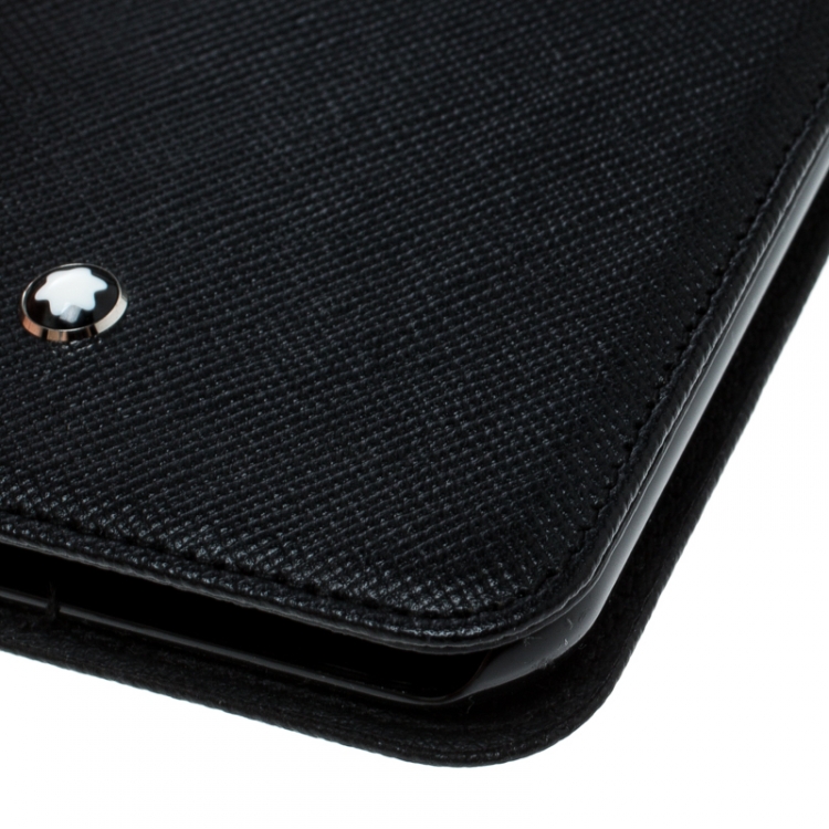 Pre Owned Montblanc Black Leather Flipside Iphone 8 Plus Case