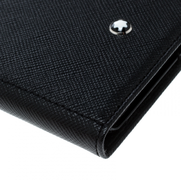 Pre Owned Montblanc Black Leather Flipside Iphone 8 Plus Case