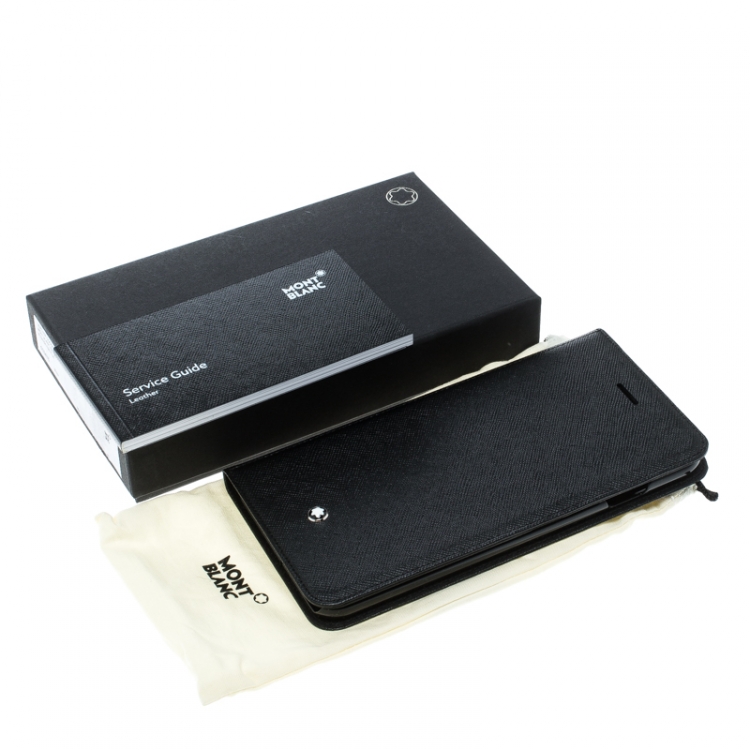 Pre Owned Montblanc Black Leather Flipside Iphone 8 Plus Case