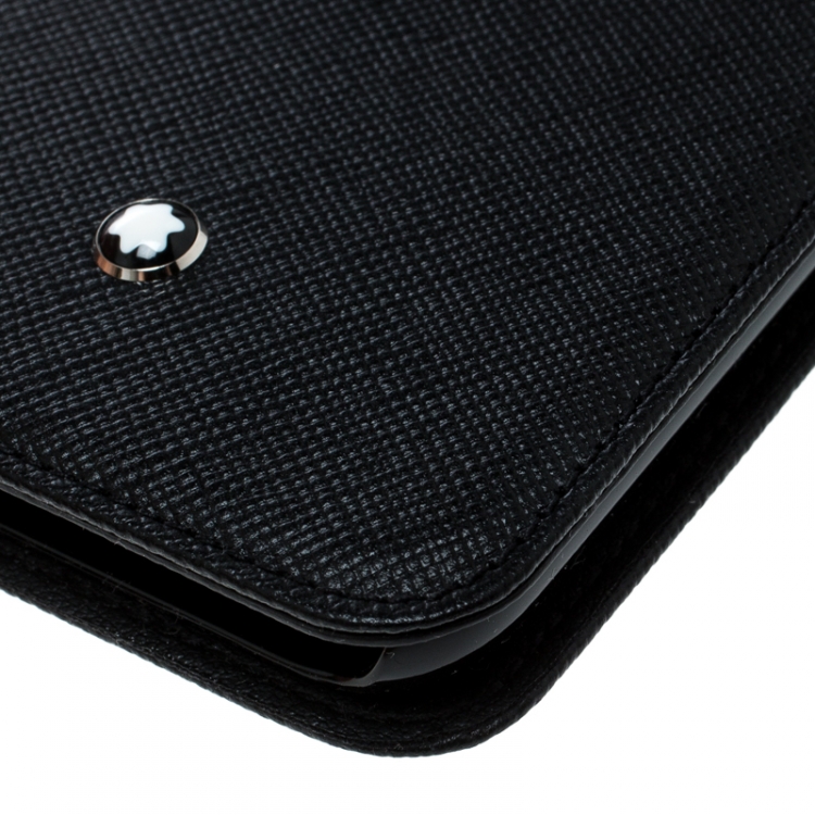 Pre Owned Montblanc Black Leather Flipside Iphone 8 Case