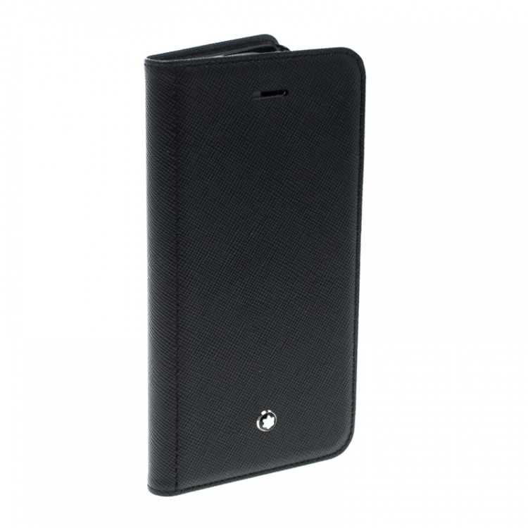 Pre Owned Montblanc Black Leather Flipside Iphone 8 Case