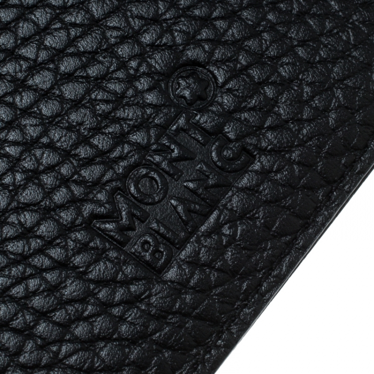 Pre Owned Montblanc Black Grain Leather Flipside Iphone 8 Case