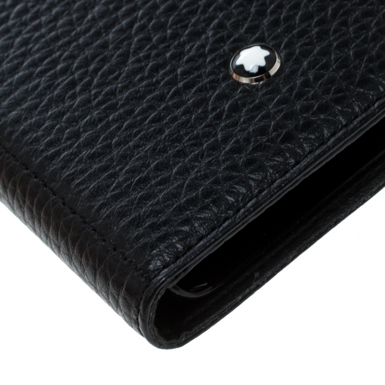 Pre Owned Montblanc Black Grain Leather Flipside Iphone 8 Case