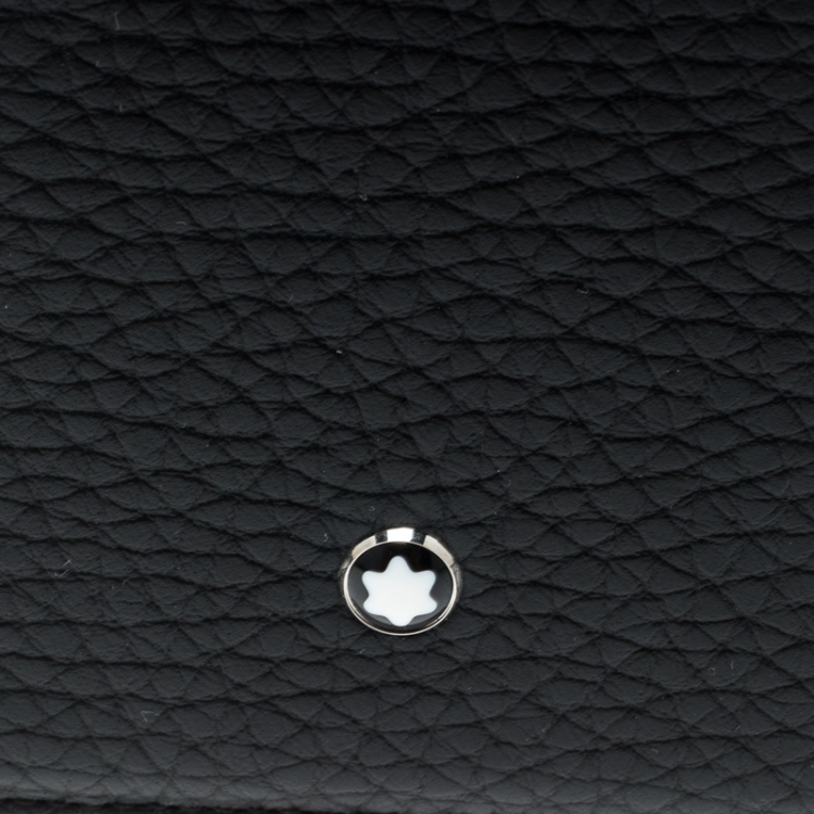 Pre Owned Montblanc Black Grain Leather Flipside Iphone 8 Case
