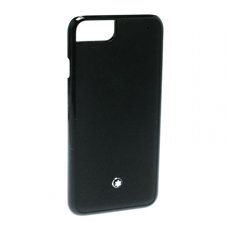 Pre Owned Montblanc Black Leather Hardphone Iphone 8 Case