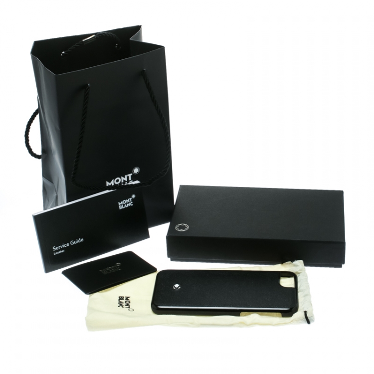 Pre Owned Montblanc Black Leather Hardphone Iphone 8 Case