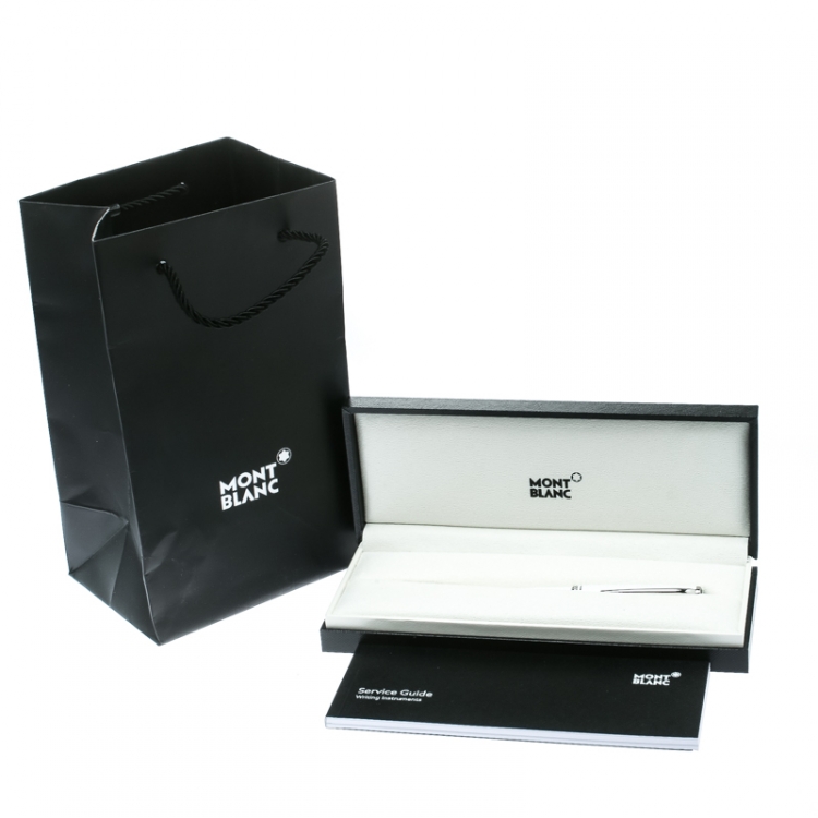 Pre Owned Montblanc White Resin Platinum Finish Ballpoint Pen