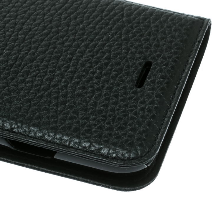 Pre Owned Montblanc Black Leather Flipside Iphone 8 Case