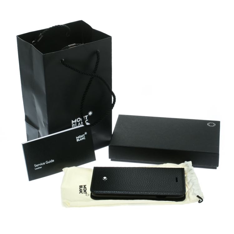 Pre Owned Montblanc Black Leather Flipside Iphone 8 Case