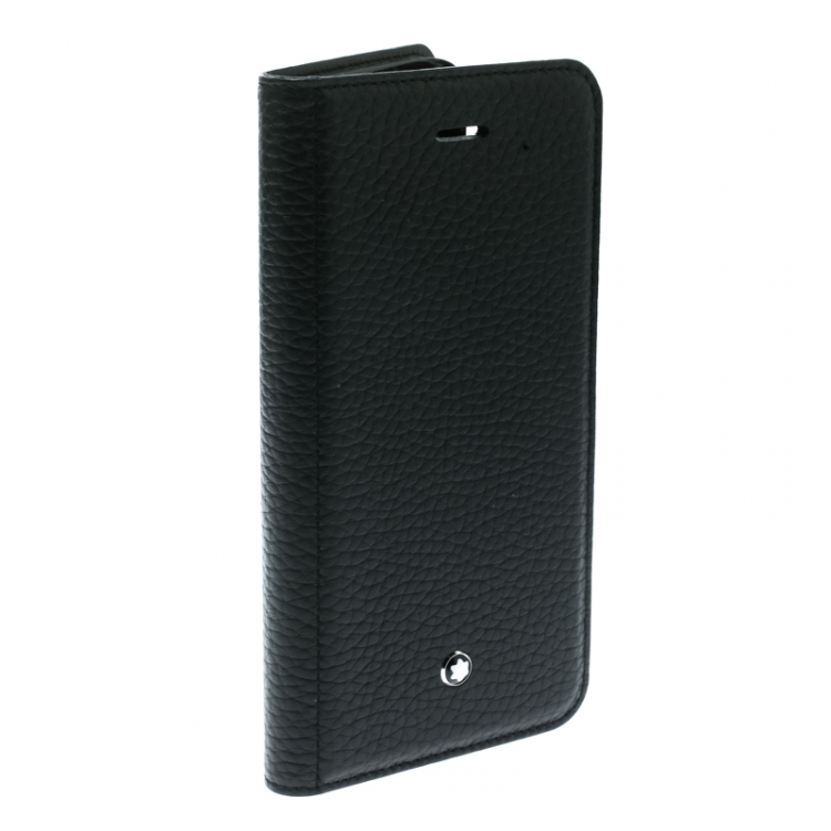 Pre Owned Montblanc Black Leather Flipside Iphone 8 Case