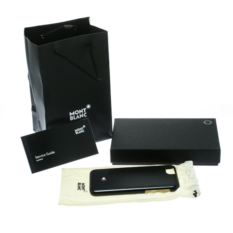 Pre Owned Montblanc Black Leather Hardphone Iphone 8 Case