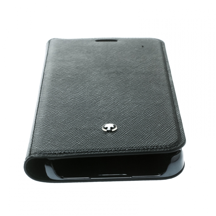 Pre Owned Montblanc Black Leather Flipside Samsung S8 Edge Case