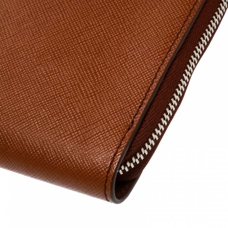 Pre Owned Montblanc Brown Leather Meisterstuck Zip Tablet Pouch