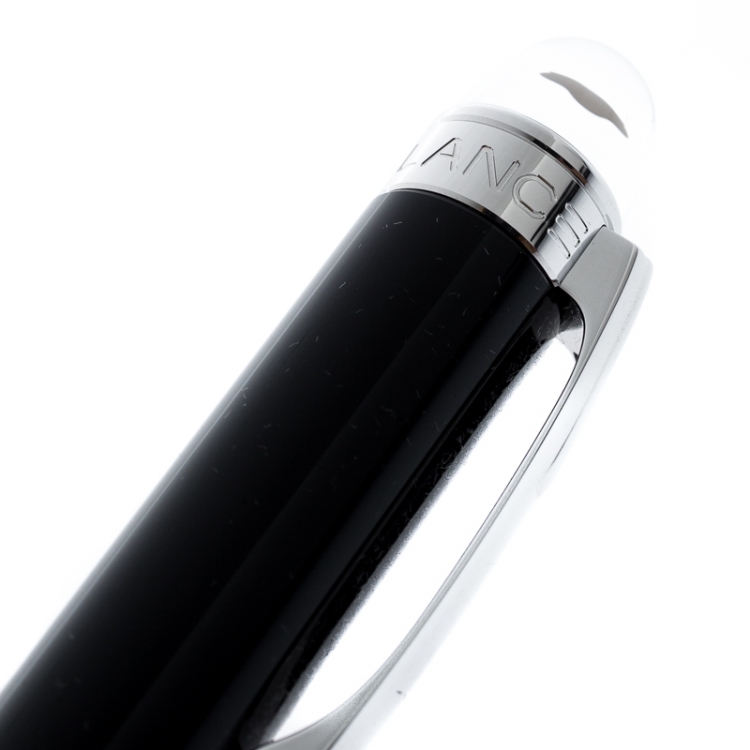 Pre Owned Montblanc Black StarWalker Resin Silver Tone Ballpoint Pen & Westside Business Card Holder Set 