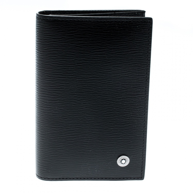 Pre Owned Montblanc Black StarWalker Resin Silver Tone Ballpoint Pen & Westside Business Card Holder Set 