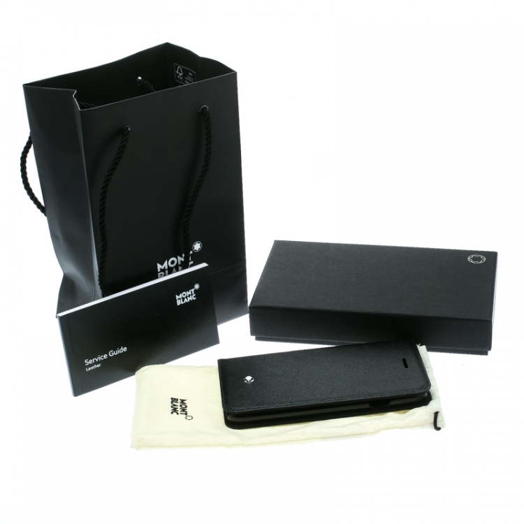 Pre Owned Montblanc Black Leather Flipside iPhone 7 Case
