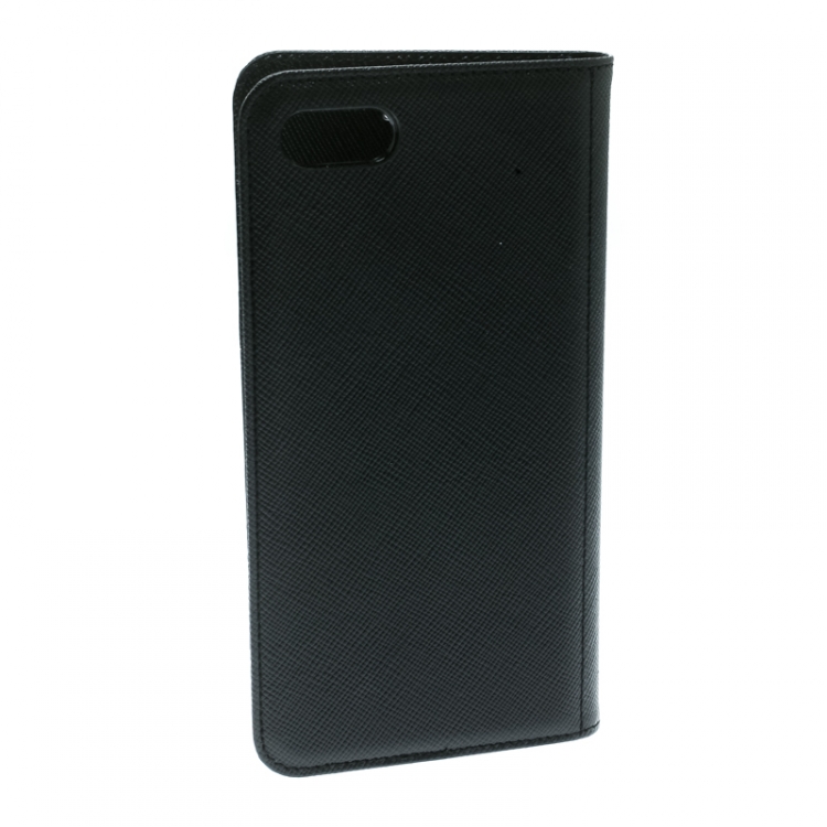 Pre Owned Montblanc Black Leather Flipside iPhone 7 Case