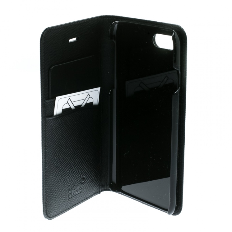Pre Owned Montblanc Black Leather Flipside iPhone 8 Case