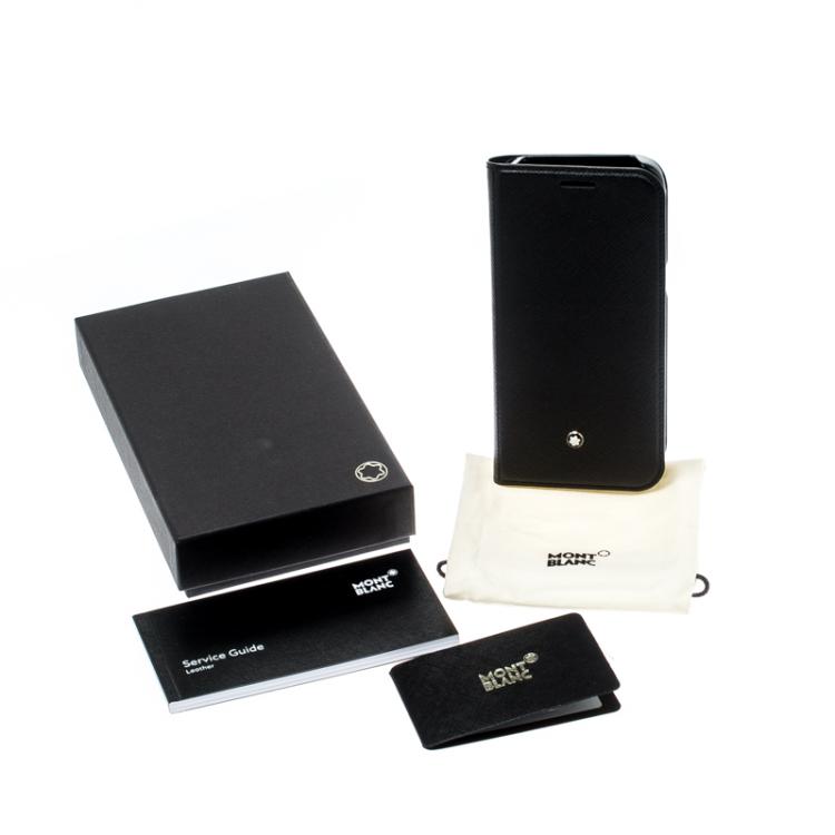 Pre Owned Montblanc Black Leather Flipside Samsung S7 Case