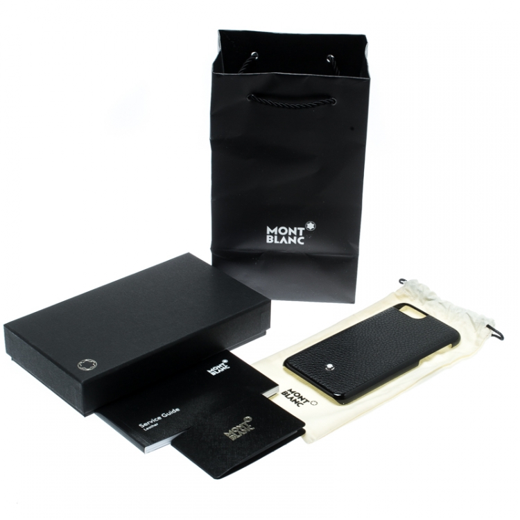 Pre Owned Montblanc Black Soft Grain Leather Hardphone Iphone 8 Case
