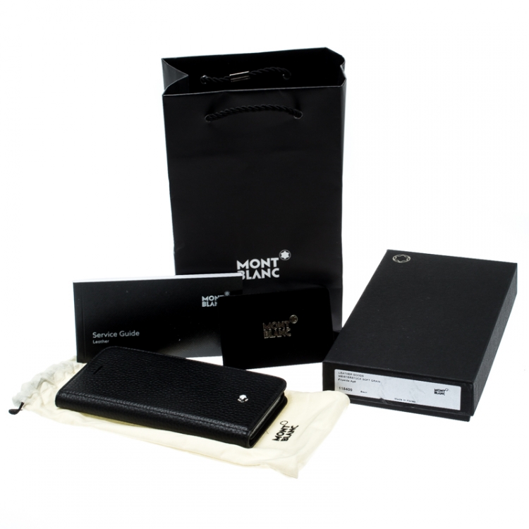 مملوكة مسبقًا Montblanc Black Leather Flipside iPhone 8 Case