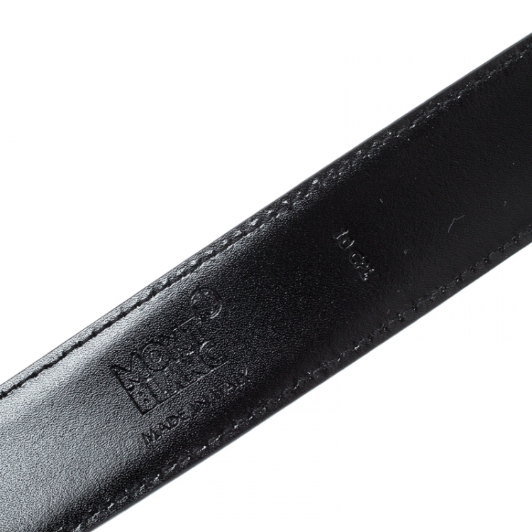 Pre Owned Montblanc Black Leather Belt 105CM