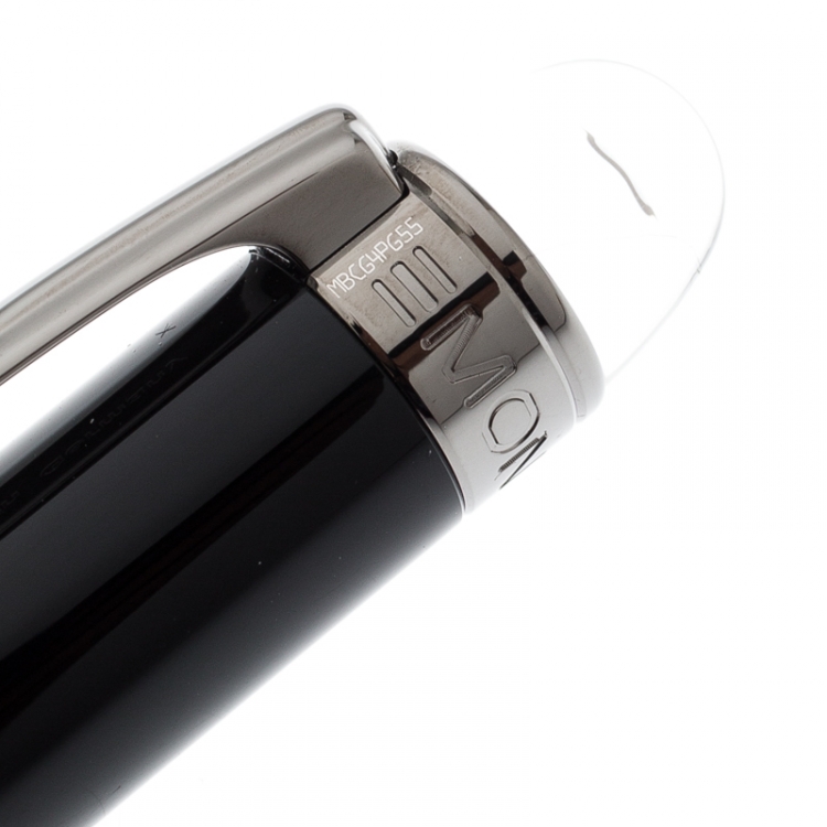 Pre Owned Montblanc StarWalker Midnight Black Resin Ruthenium Coated Ballpoint Pen