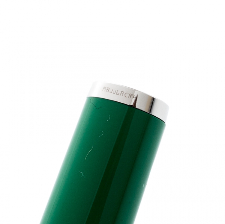 Pre Owned Montblanc Green Resin Platinum Finish Ballpoint Pen 