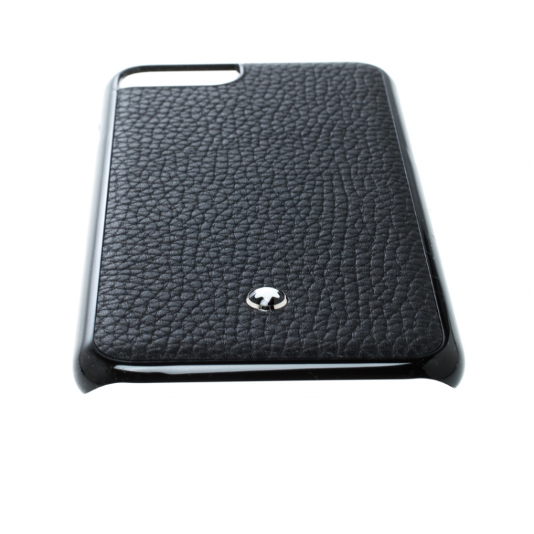 Pre Owned Montblanc Black Leather and Plastic Hardphone iPhone 8 Case