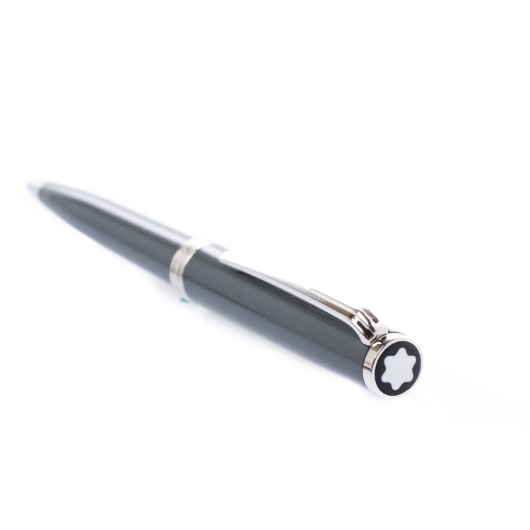 Pre Owned Montblanc Pix Gray Resin Platinum Coated Ballpoint Pen