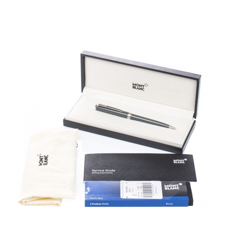 Pre Owned Montblanc Pix Gray Resin Platinum Coated Ballpoint Pen