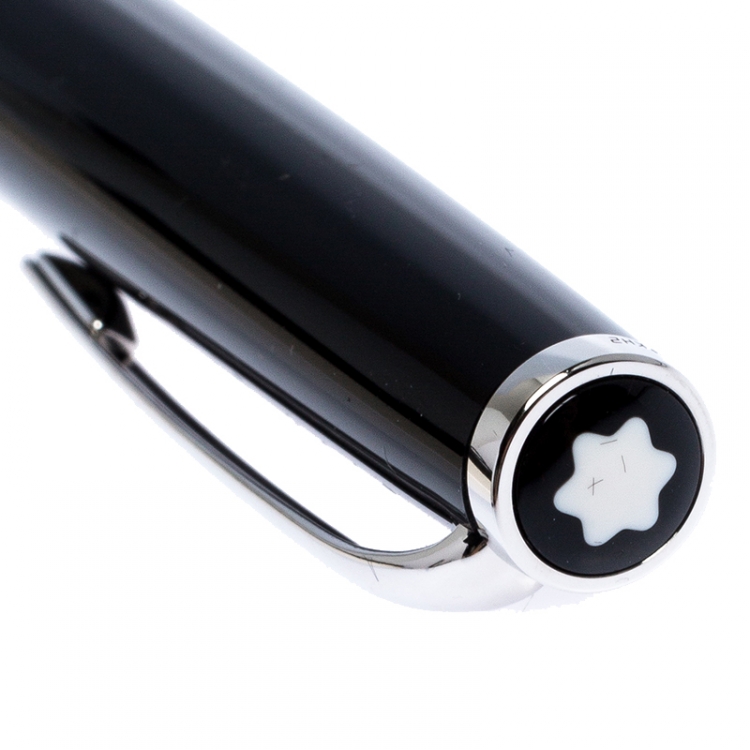 Pre Owned Montblanc Black Generation Resin Silver Tone Ballpoint Pen