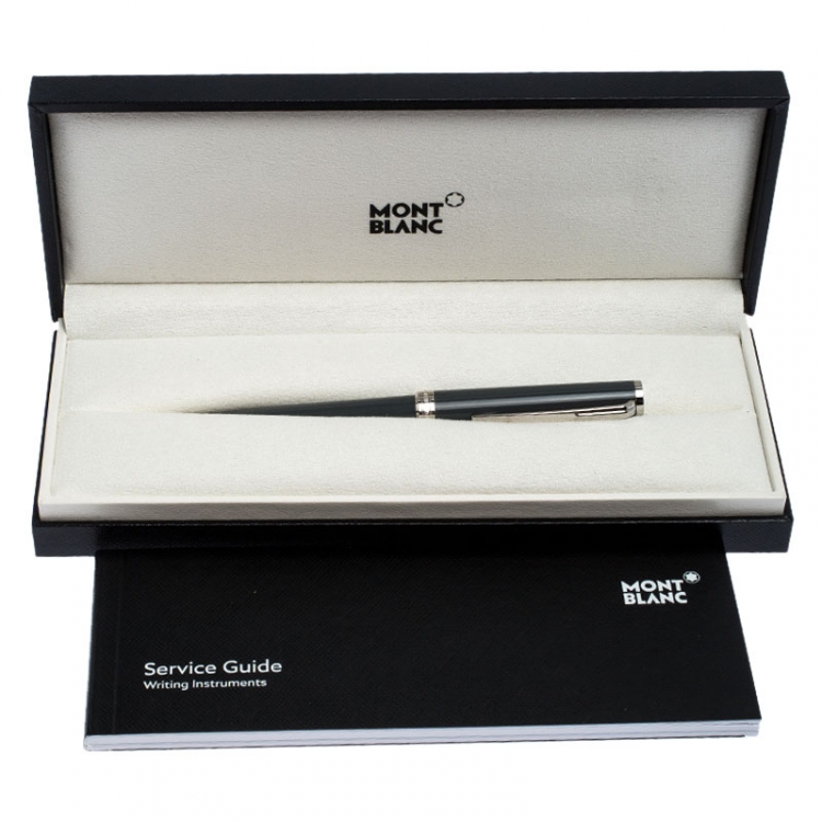 Pre Owned Montblanc Grey Resin Platinum Finish Ballpoint Pen 