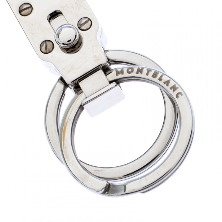 Pre Owned Montblanc Black Leather Sartorial Fob Loop Key Chain 