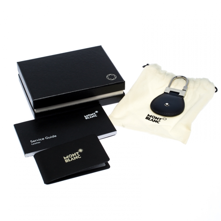 Pre Owned Montblanc Navy Blue Leather Meisterstück Key Fob