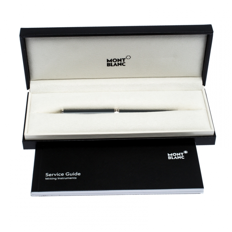 Pre Owned Montblanc Grey Lacquer Platinum Finish Ballpoint Pen